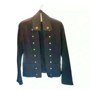 CAbi Women's Military Style Blazer Jacket Blue Button Detail Size M